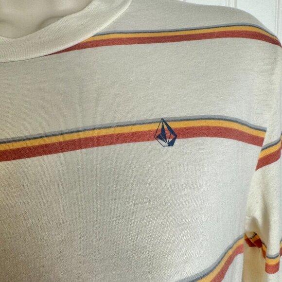 Volcom striped long sleeve crop top womens size XS G10 - Picture 2 of 5